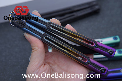 RAD Cygnus V2 Genuine Balisong Titanium-6AL-4V Handle CPM-S35VN Stainless Steel Live Blade Bushing
