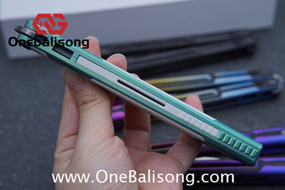 RAD Cygnus V2 Genuine Balisong Titanium-6AL-4V Handle CPM-S35VN Stainless Steel Live Blade Bushing