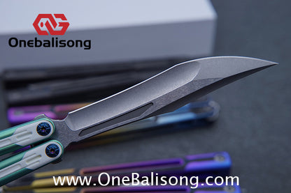 RAD Cygnus V2 Genuine Balisong Titanium-6AL-4V Handle CPM-S35VN Stainless Steel Live Blade Bushing