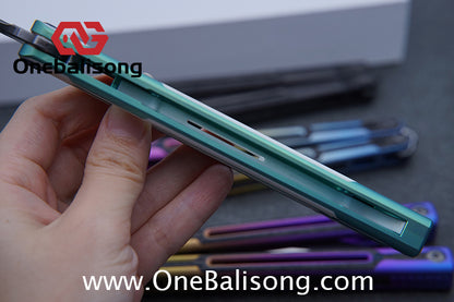 RAD Cygnus V2 Genuine Balisong Titanium-6AL-4V Handle CPM-S35VN Stainless Steel Live Blade Bushing