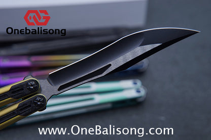 RAD Cygnus V2 Genuine Balisong Titanium-6AL-4V Handle CPM-S35VN Stainless Steel Live Blade Bushing