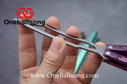 theone viper clone Titanium handle Damascus blade bushing One-piece structure