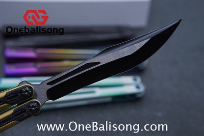 RAD Cygnus V2 Genuine Balisong Titanium-6AL-4V Handle CPM-S35VN Stainless Steel Live Blade Bushing