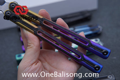 RAD Cygnus V2 Genuine Balisong Titanium-6AL-4V Handle CPM-S35VN Stainless Steel Live Blade Bushing