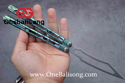 theone viper clone Titanium handle Damascus blade bushing One-piece structure