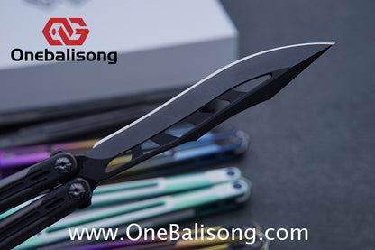 RAD Cygnus V2 Genuine Balisong Titanium-6AL-4V Handle CPM-S35VN Stainless Steel Live Blade Bushing