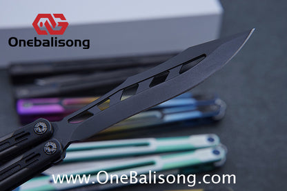 RAD Cygnus V2 Genuine Balisong Titanium-6AL-4V Handle CPM-S35VN Stainless Steel Live Blade Bushing