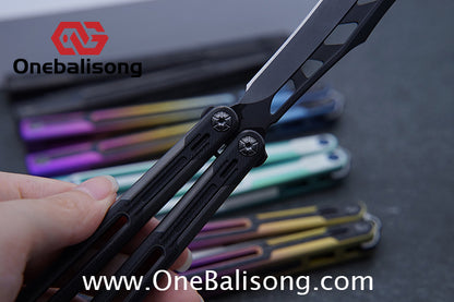 RAD Cygnus V2 Genuine Balisong Titanium-6AL-4V Handle CPM-S35VN Stainless Steel Live Blade Bushing