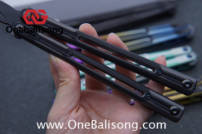 RAD Cygnus V2 Genuine Balisong Titanium-6AL-4V Handle CPM-S35VN Stainless Steel Live Blade Bushing