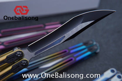 RAD Cygnus V2 Genuine Balisong Titanium-6AL-4V Handle CPM-S35VN Stainless Steel Live Blade Bushing