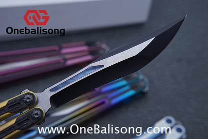 RAD Cygnus V2 Genuine Balisong Titanium-6AL-4V Handle CPM-S35VN Stainless Steel Live Blade Bushing