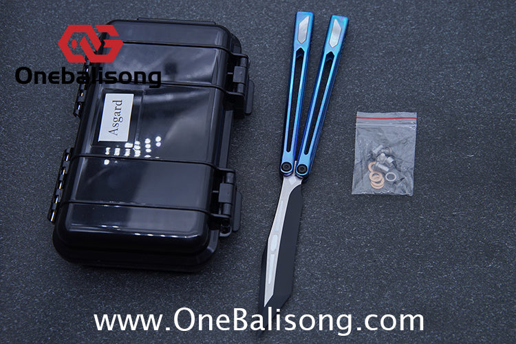 Asgard Slash God Balisong Titanium Alloy Handle Stainless Steel Blade Bushing