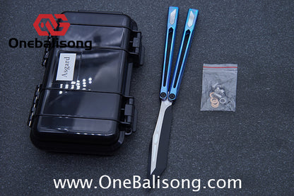 Asgard Slash God Balisong Titanium Alloy Handle Stainless Steel Blade Bushing