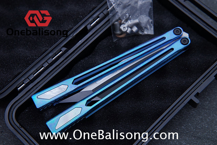 Asgard Slash God Balisong Titanium Alloy Handle Stainless Steel Blade Bushing