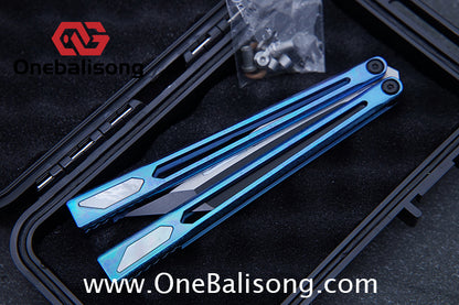 Asgard Slash God Balisong Titanium Alloy Handle Stainless Steel Blade Bushing