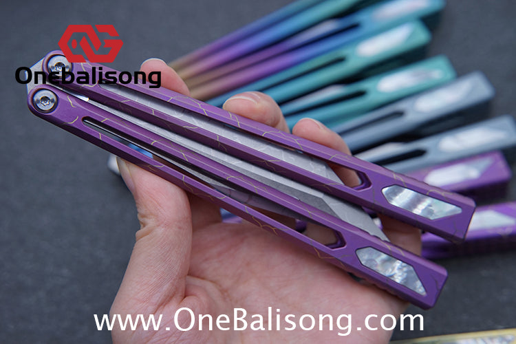 Asgard Slash God Balisong Titanium Alloy Handle Stainless Steel Blade Bushing