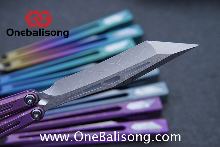 Asgard Slash God Balisong Titanium Alloy Handle Stainless Steel Blade Bushing