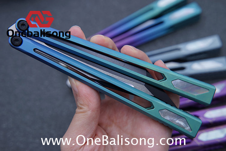 Asgard Slash God Balisong Titanium Alloy Handle Stainless Steel Blade Bushing