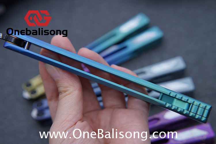 Asgard Slash God Balisong Titanium Alloy Handle Stainless Steel Blade Bushing