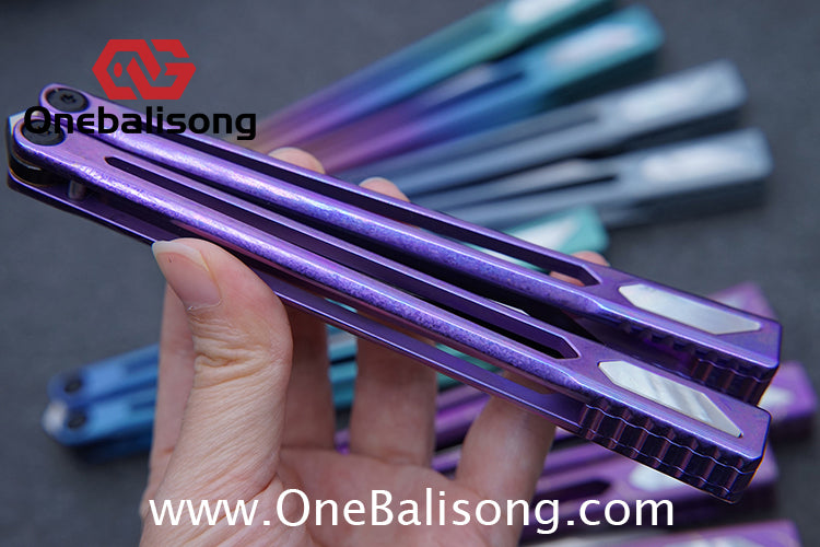 Asgard Slash God Balisong Titanium Alloy Handle Stainless Steel Blade Bushing