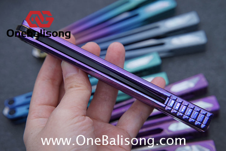 Asgard Slash God Balisong Titanium Alloy Handle Stainless Steel Blade Bushing