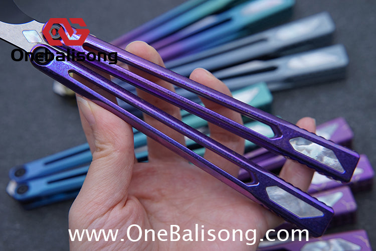 Asgard Slash God Balisong Titanium Alloy Handle Stainless Steel Blade Bushing
