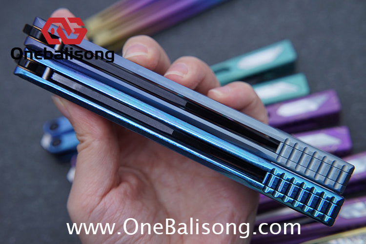 Asgard Slash God Balisong Titanium Alloy Handle Stainless Steel Blade Bushing