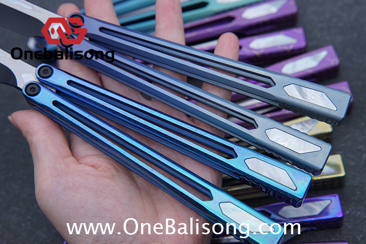 Asgard Slash God Balisong Titanium Alloy Handle Stainless Steel Blade Bushing