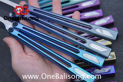 Asgard Slash God Balisong Titanium Alloy Handle Stainless Steel Blade Bushing