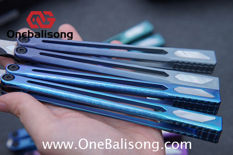 Asgard Slash God Balisong Titanium Alloy Handle Stainless Steel Blade Bushing