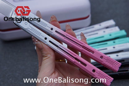 Curiosity White Tiger Balisong 7075 Aluminum Alloy Ceramic Coating Handle Stainless Steel Blade Bushings