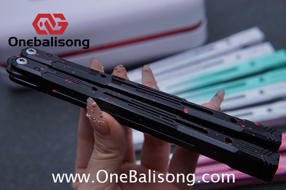 Curiosity White Tiger Balisong 7075 Aluminum Alloy Ceramic Coating Handle Stainless Steel Blade Bushings