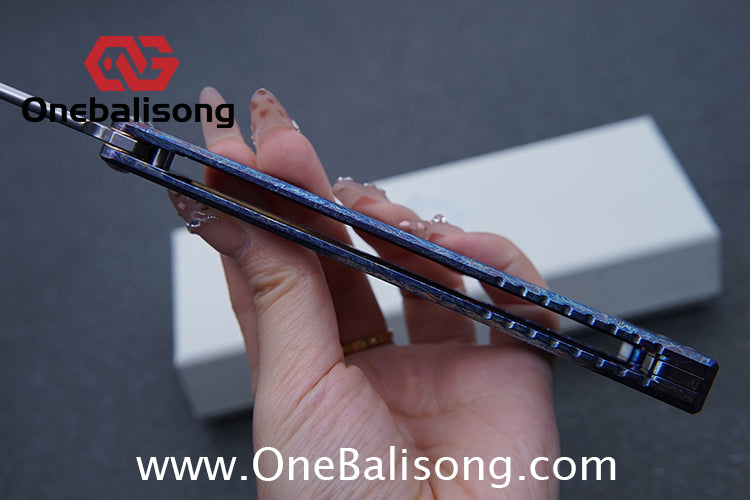 Baliplus Gaboon Balisong Clone Titanium Alloy Handle 14C28N Stainless Steel Blade Sandwich Structure