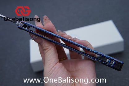 Baliplus Gaboon Balisong Clone Titanium Alloy Handle 14C28N Stainless Steel Blade Sandwich Structure