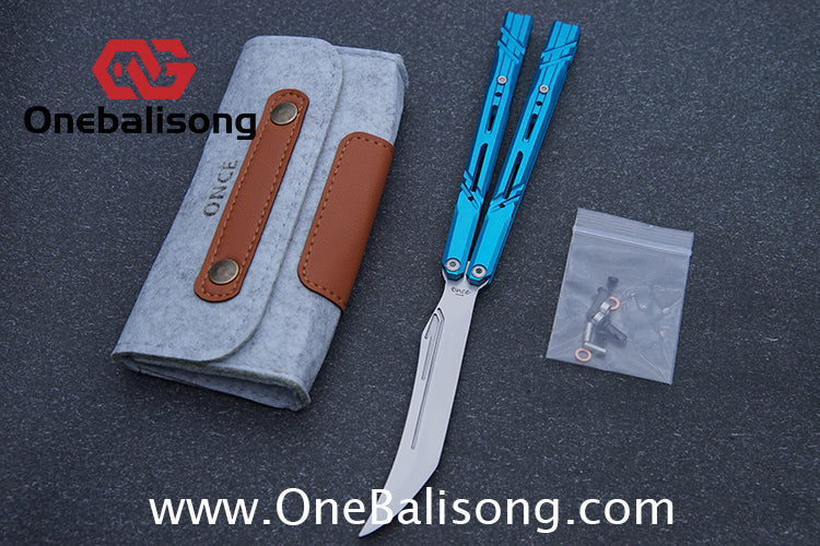 Once Mouse Balisong 7075 Aluminum Alloy Splicing Handle Stainless Steel Blade Bushings