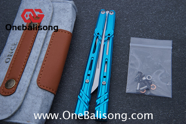 Once Mouse Balisong 7075 Aluminum Alloy Splicing Handle Stainless Steel Blade Bushings