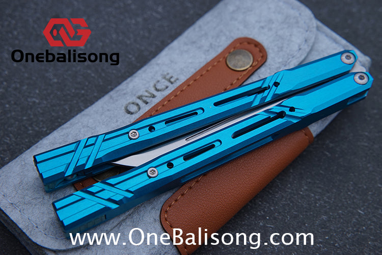 Once Mouse Balisong 7075 Aluminum Alloy Splicing Handle Stainless Steel Blade Bushings