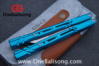 Once Mouse Balisong 7075 Aluminum Alloy Splicing Handle Stainless Steel Blade Bushings