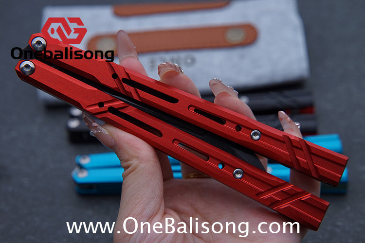 Once Mouse Balisong 7075 Aluminum Alloy Splicing Handle Stainless Steel Blade Bushings