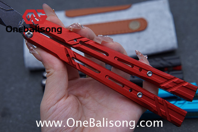 Once Mouse Balisong 7075 Aluminum Alloy Splicing Handle Stainless Steel Blade Bushings