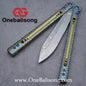 theone python clone Titanium handle Damascus steel blade Bushing