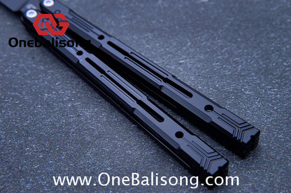 Curiosity White Tiger Balisong 7075 Aluminum Alloy Ceramic Coating Handle Stainless Steel Blade Bushings