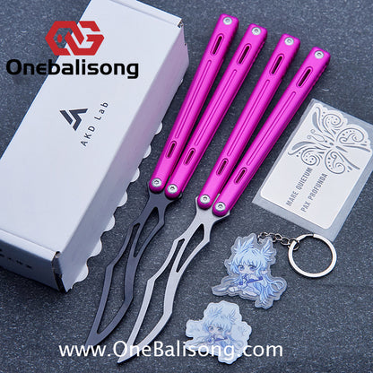AKD Anlan 7075 channe Aluminum Alloy Handle Stainless Steel Blade Bushings