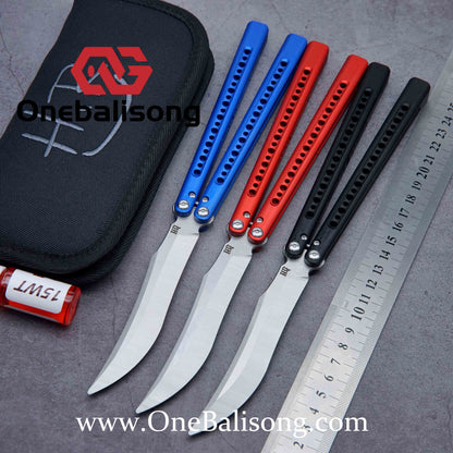 HR DOOM Balisong Aluminum Alloy Handle 14c28n Stainless Steel Blade Bushing