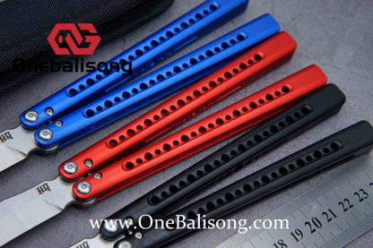 HR DOOM Balisong Aluminum Alloy Handle 14c28n Stainless Steel Blade Bushing