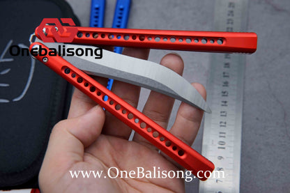 HR DOOM Balisong Aluminum Alloy Handle 14c28n Stainless Steel Blade Bushing