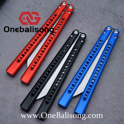 HR DOOM Balisong Aluminum Alloy Handle 14c28n Stainless Steel Blade Bushing