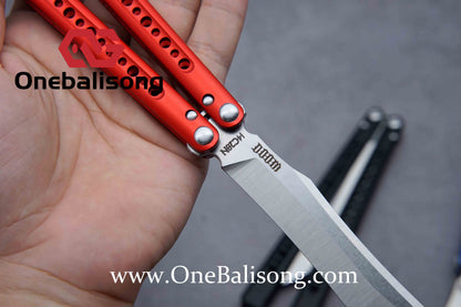 HR DOOM Balisong Aluminum Alloy Handle 14c28n Stainless Steel Blade Bushing