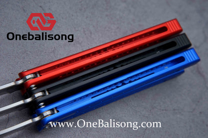 HR DOOM Balisong Aluminum Alloy Handle 14c28n Stainless Steel Blade Bushing