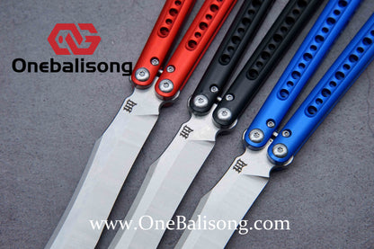 HR DOOM Balisong Aluminum Alloy Handle 14c28n Stainless Steel Blade Bushing